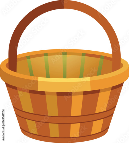 Wicker basket, isolated on a white background