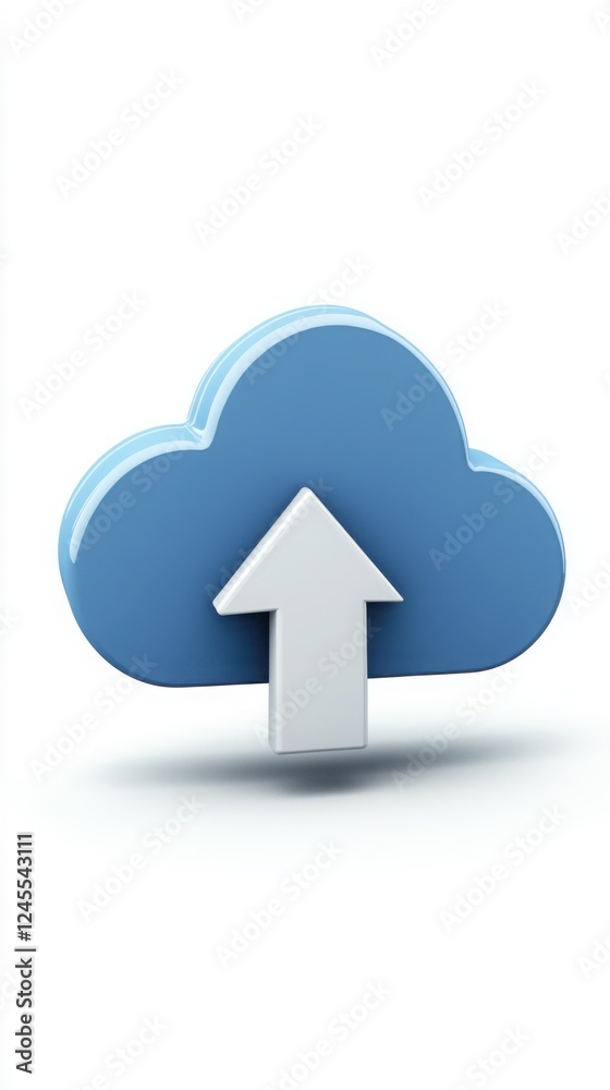 Cloud Upload Icon with Arrow - Digital Data Transfer Cloud Upload Icon with Arrow - Digital Data Transfer