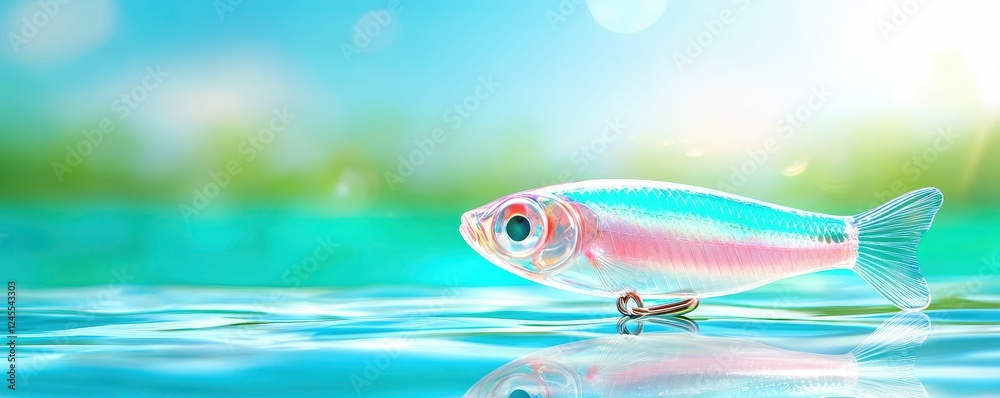 Naklejka premium A vibrant fish swimming in clear water.