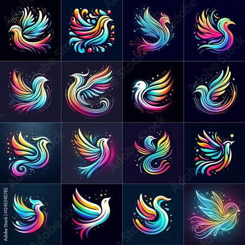 レインボー鳥マーク