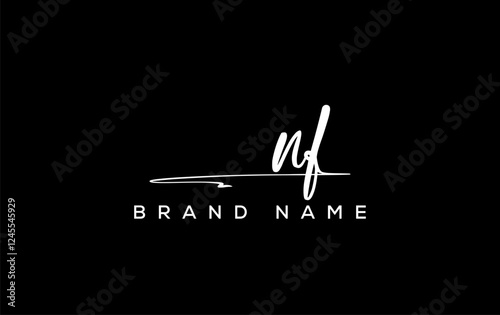 NF letter beauty handwriting vector logo.