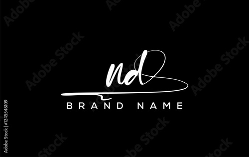 ND letter beauty handwriting vector logo.