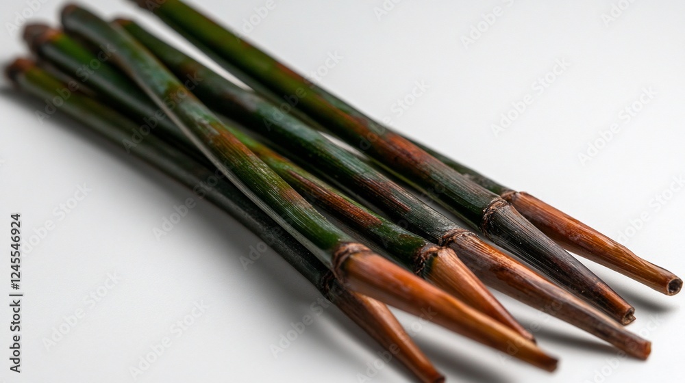 Collection of Elegant Handcrafted Green and Brown Bamboo Pens Collection of Elegant Handcrafted Green and Brown Bamboo Pens