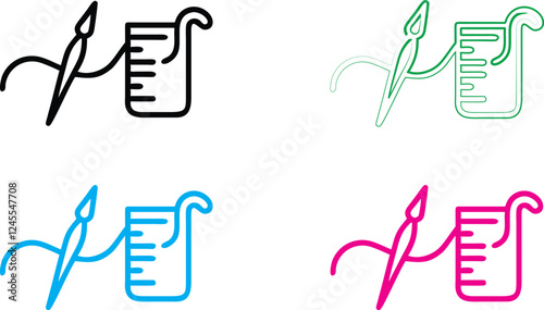 Surgical suture needle, medical stitching, minimalist line drawing, colorful icons, black blue green pink variations, curved thread, simple medical illustration, clean vector design, repetitive patter