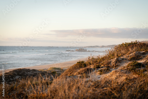 unspoiled beach on the west coast of South Africa at sunset
