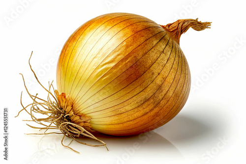 Golden color Onion isolated on white background
