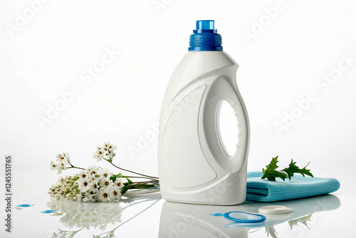 detergent bottle and towel