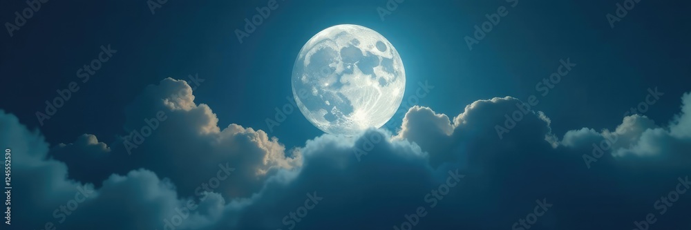 Full moon hidden behind a veil of grey clouds, ambient, cloudscape Full moon hidden behind a veil of grey clouds, ambient, cloudscape