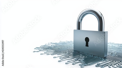 Wallpaper Mural Enhanced circuit security, padlock protection in digital age for cybersecurity and data safeguarding Torontodigital.ca