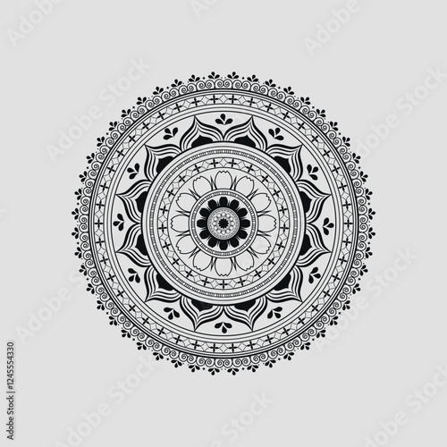 Simple And Modern Mandala Design With White Background