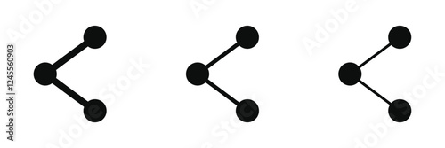 Share icon. Icon set of link. Link, share link, external link black vector icon set. Isolated symbols on white background. Redirecting links button.