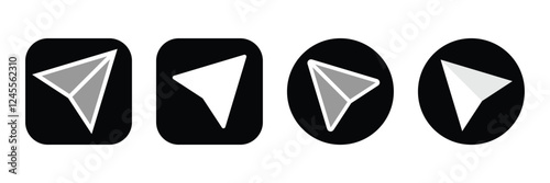 Share icon. Icon set of link. Link, share link, external link black vector icon set. Isolated symbols on white background. Redirecting links button.