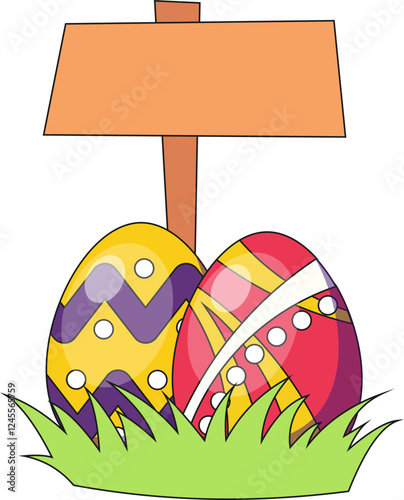 Easter Egg Hunt Sign Illustration