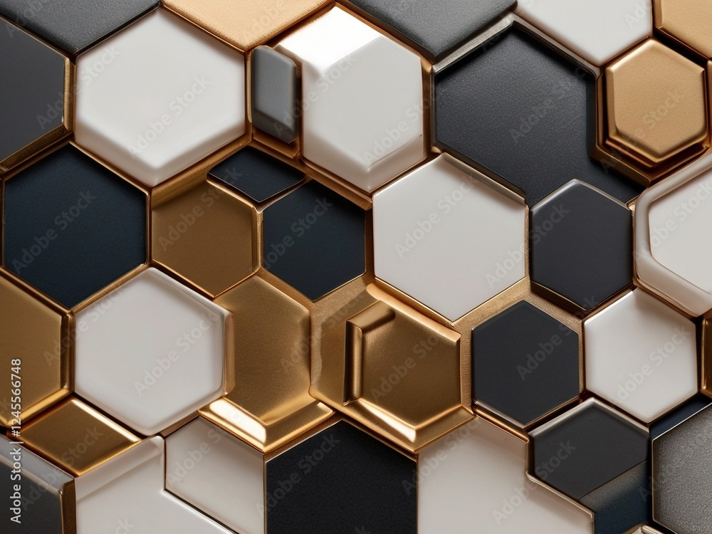 Generated image ,abstract background with hexagons Generated image ,abstract background with hexagons