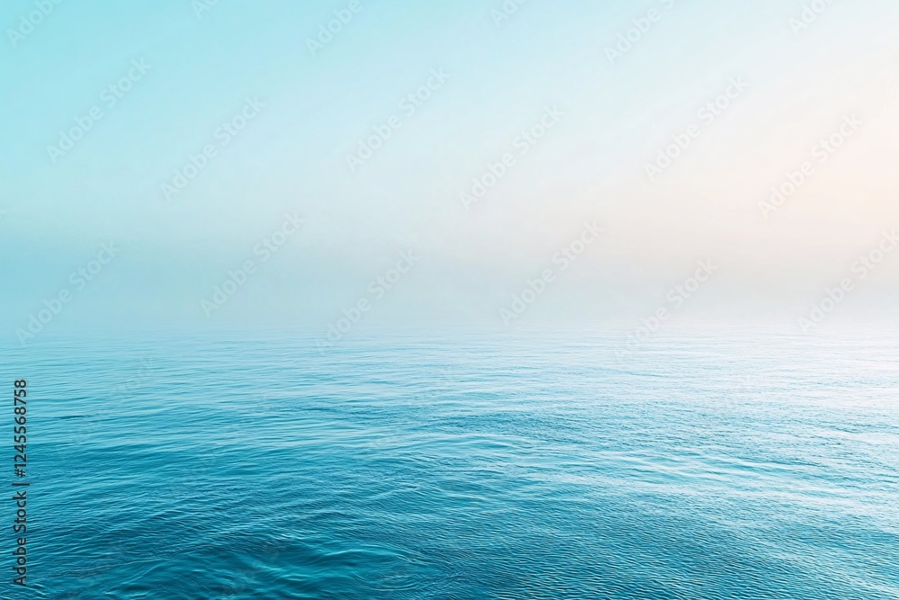 Fototapeta premium Serene Ocean Waters Under a Misty Sky