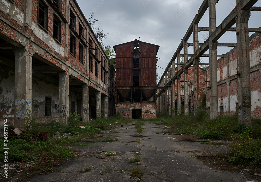 Ruins of an old abandoned cellulose factory, Ruins of an old abandoned cellulose factory,