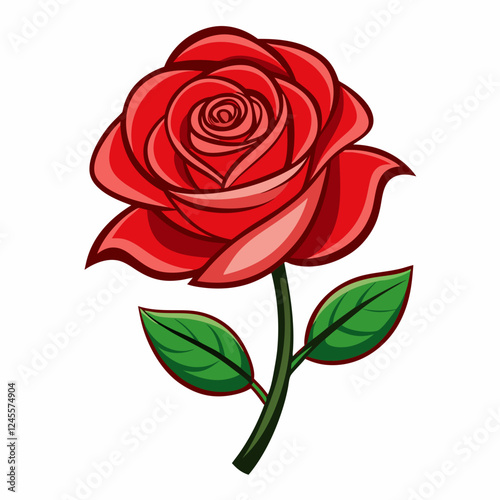 red rose isolated on white