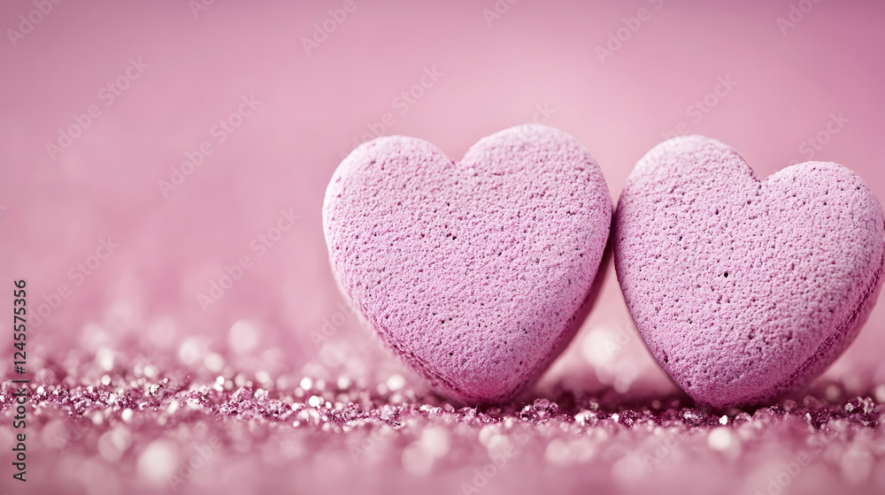 Obraz premium pink heart shaped candies