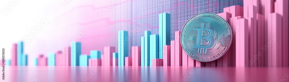 A vibrant digital graphic showcasing a coin beside colorful bar graphs, representing financial growth and cryptocurrency trends. A vibrant digital graphic showcasing a coin beside colorful bar graphs, representing financial growth and cryptocurrency trends.