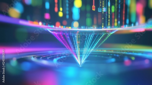 marketing funnel and data analytics used by a team of sales consultant to analyze leads generation, conversion rate, and sales performance of e commerce. multi channel advertising, customer journey.