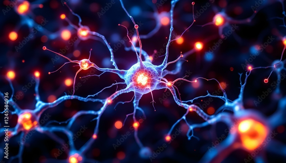 Stunning Neuron Network Microscopic Image High Resolution Stunning Neuron Network Microscopic Image High Resolution