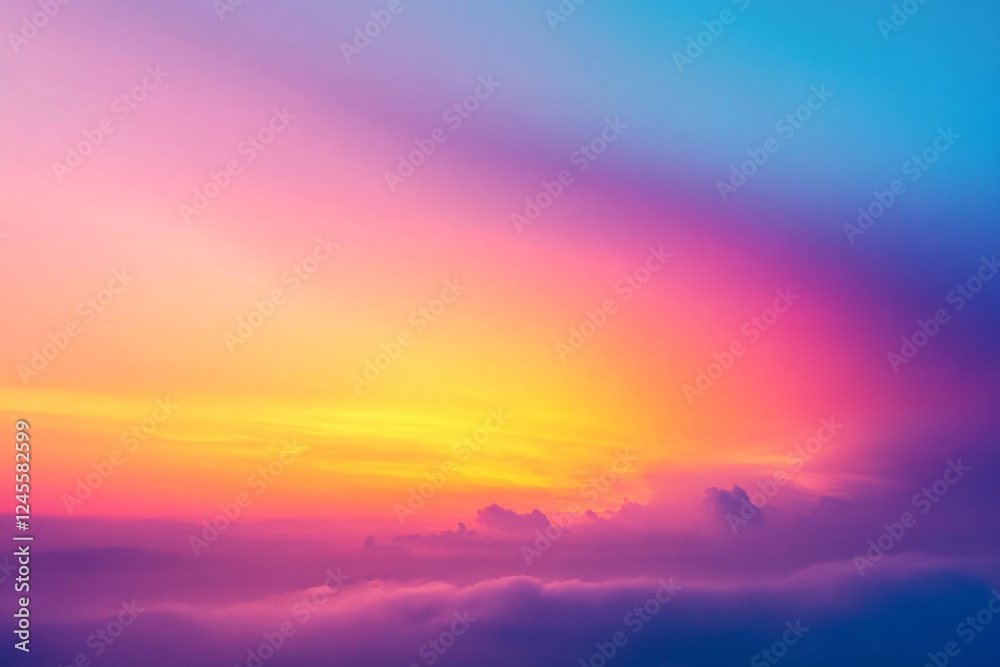 Fototapeta premium Vibrant Sunset Sky Over a Sea of Clouds