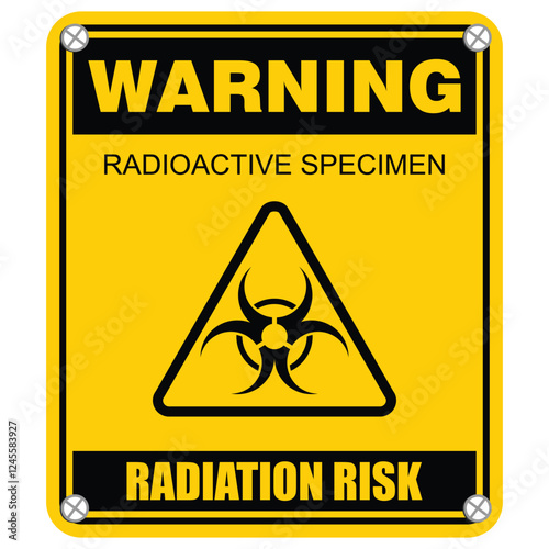 Warning, Radioactive specimen, sign vector