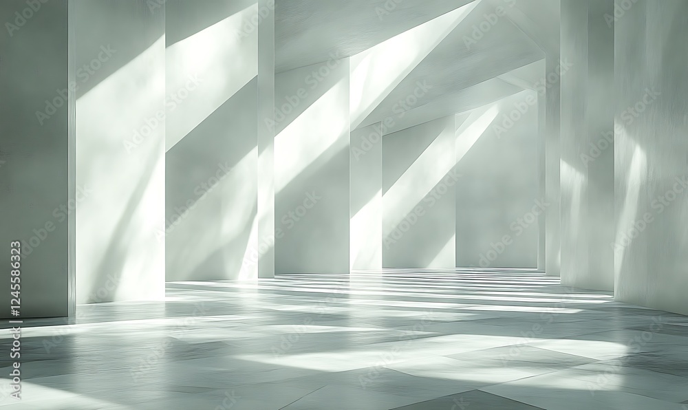 Sunlit minimalist white hallway. Sunlit minimalist white hallway.