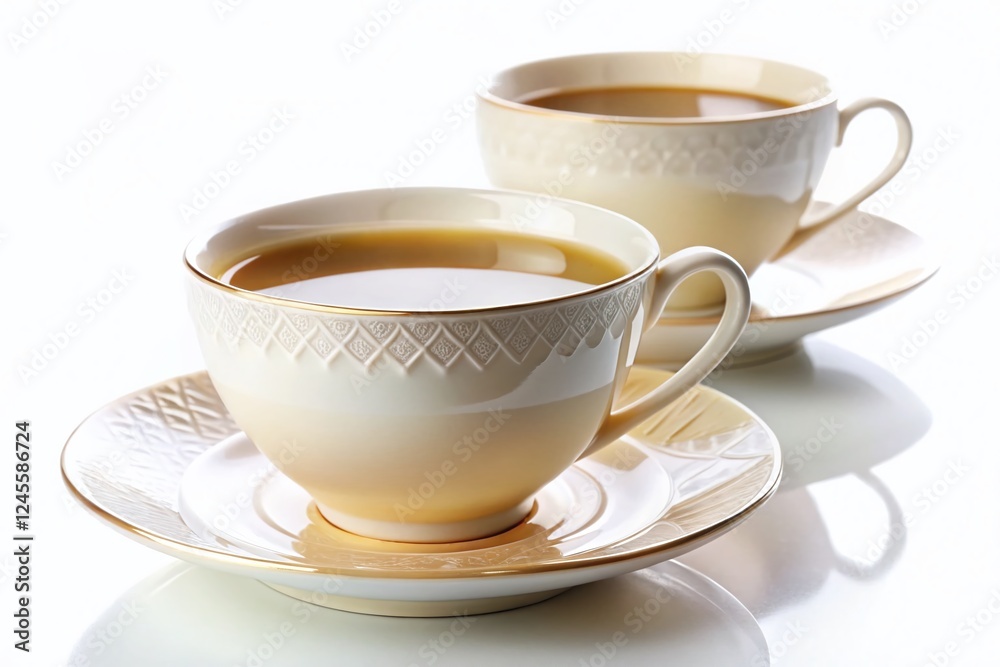 Elegant White & Beige Tea & Coffee Cup Set Panoramic Stock Photo - Perfect for Cafe Menu or Website Elegant White & Beige Tea & Coffee Cup Set Panoramic Stock Photo - Perfect for Cafe Menu or Website
