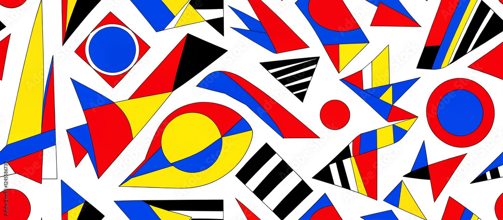 Pattern. Vibrant Geometric Shapes in Bold Colors