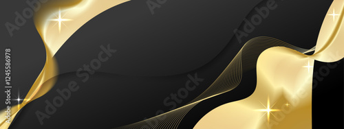 black and gold tones modern stylish geometric gradient  background , perfect for digital design projects, graphic visuals, and presentations