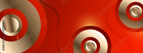 red and gold glegant gradient geometric design on red background ideal for presentations, graphic designs, and digital platforms