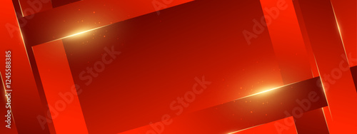 Gradient red geometric background in modern style with a dynamic composition of overlapping shapes, ideal for presentation slides, website design, or promotional material