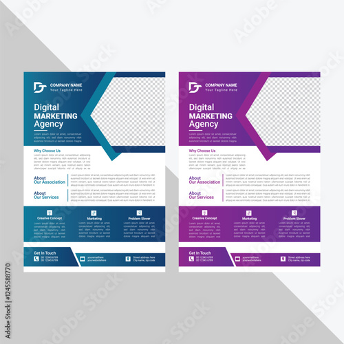 Business marketing agency flyer template