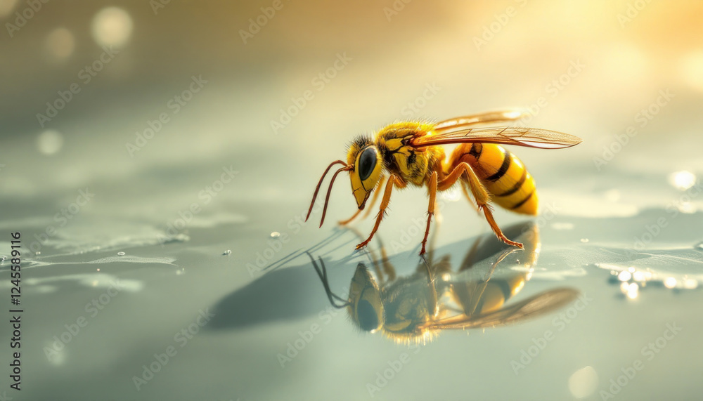 Yellow Jacket Wasp Closeup Nature Photography