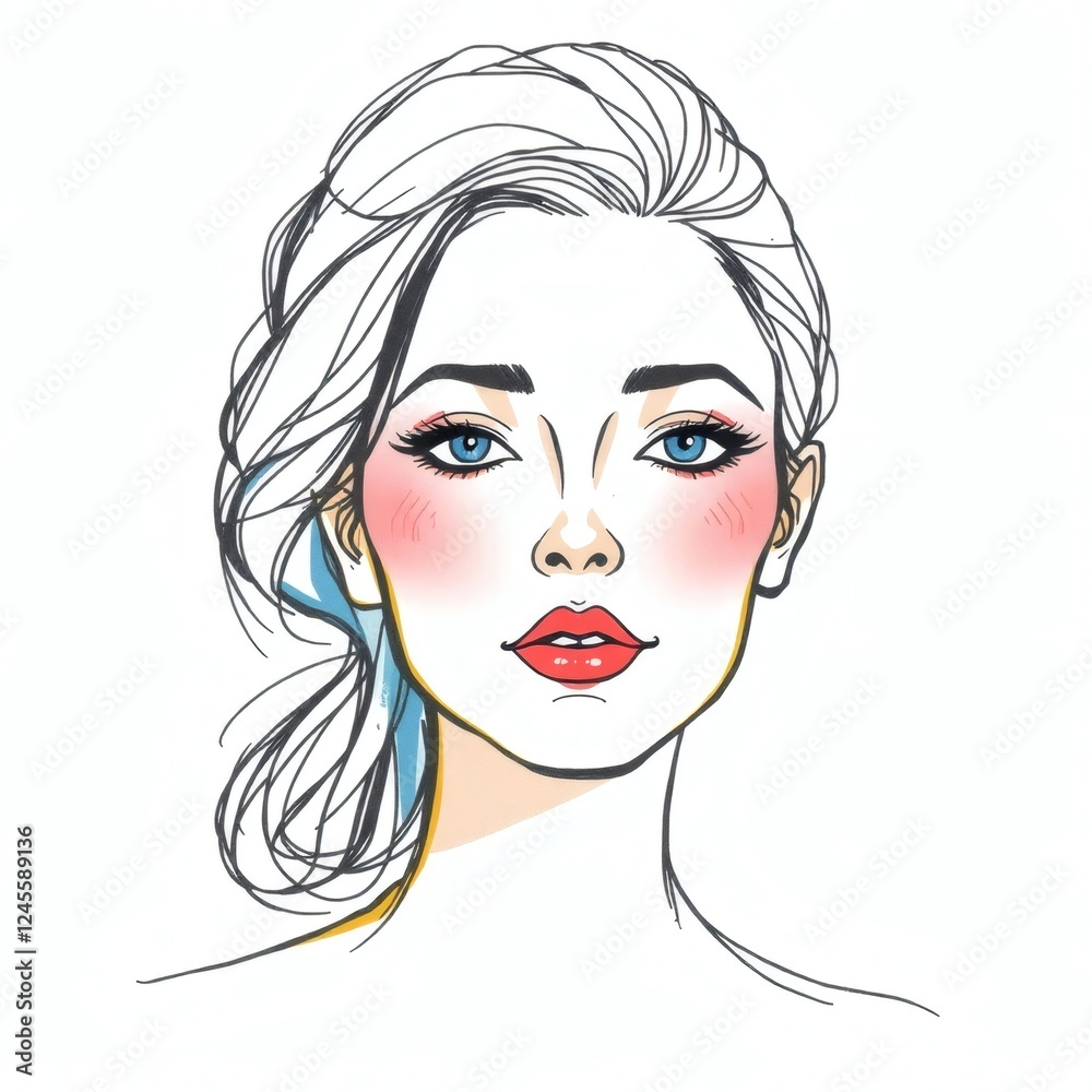 Stylish portrait of a young woman with soft makeup and braided hair showcasing elegance and beauty Stylish portrait of a young woman with soft makeup and braided hair showcasing elegance and beauty