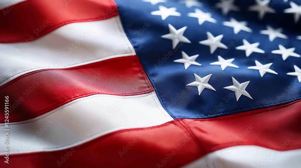 A close-up of the American flag, showcasing its stars and stripes. A close-up of the American flag, showcasing its stars and stripes.