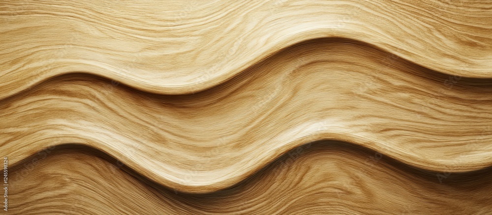 Serene three-dimensional wooden table surface with smooth wavy textures in warm beige tones ideal for copy space and displays Serene three-dimensional wooden table surface with smooth wavy textures in warm beige tones ideal for copy space and displays