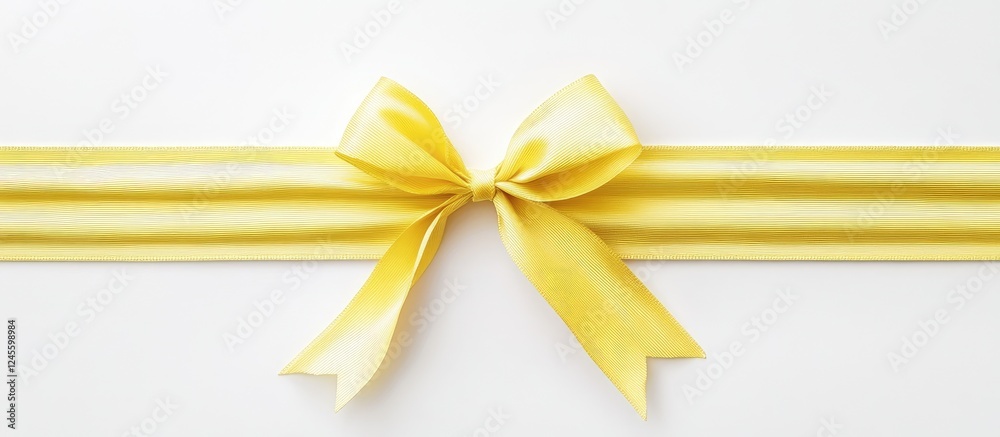 Elegant white gift box adorned with a vibrant yellow ribbon, centered on a soft white background, ideal for special occasions and celebrations. Elegant white gift box adorned with a vibrant yellow ribbon, centered on a soft white background, ideal for special occasions and celebrations.