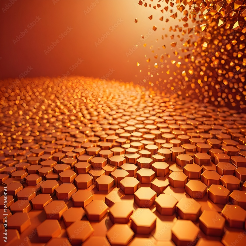Fototapeta premium a 3d rendering of a honeycomb pattern with a bright light