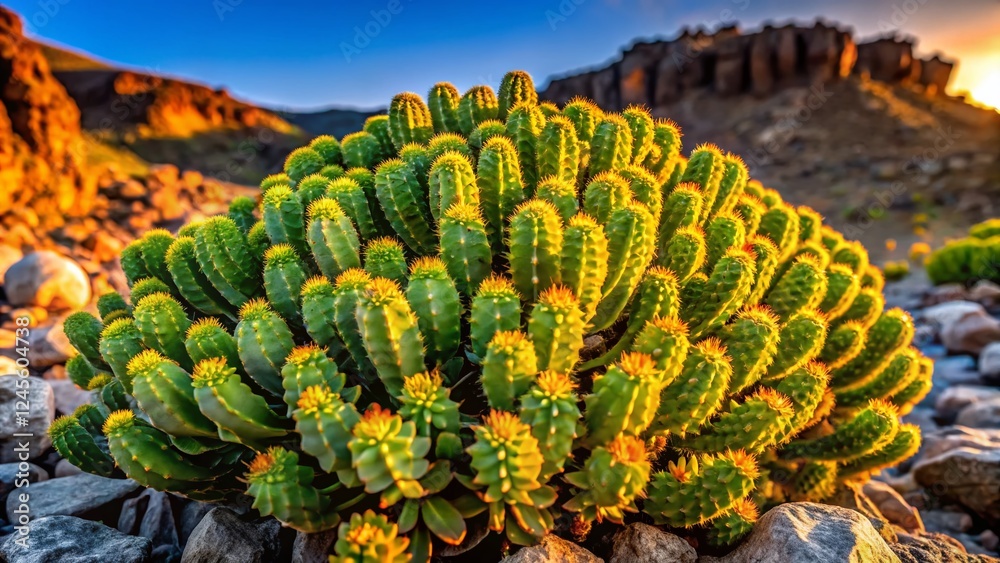 Euphorbia Canariensis: Canary Island Spurge in arid landscape, documentary style photography. Euphorbia Canariensis: Canary Island Spurge in arid landscape, documentary style photography.