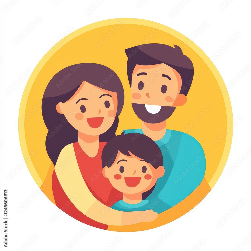 Design of happy family icon logo illustration isolated on white background Design of happy family icon logo illustration isolated on white background