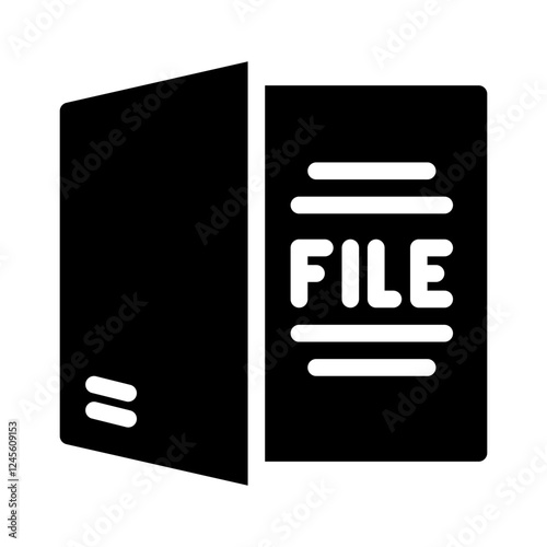 Icon Open File With Style Glyph