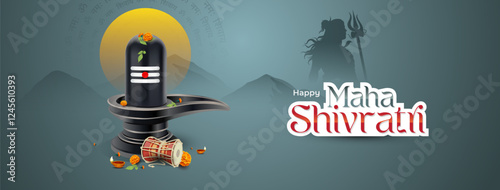 Indian Religious Festival Happy Maha Shivratri Cover Banner Background Template