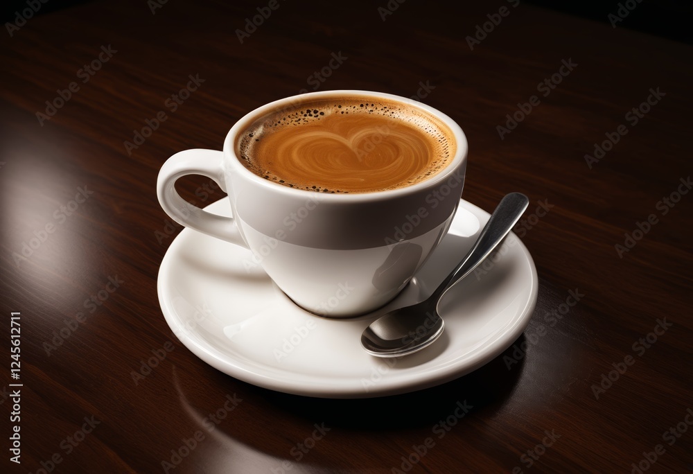 Double espresso angle coffee on the table Double espresso angle coffee on the table