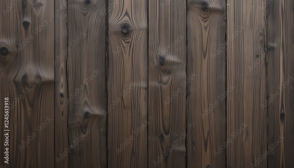 Obraz premium Dark Brown Wood Texture Background, Detailed Close-up of Planks, Rich Grain Pattern, Natural Wooden Surface, Rustic Wooden Wall