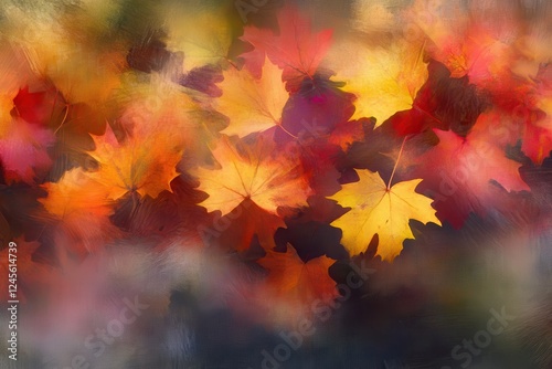 Wallpaper Mural Vibrant Autumn Foliage with Colorful Maple Leaves on Ground Torontodigital.ca