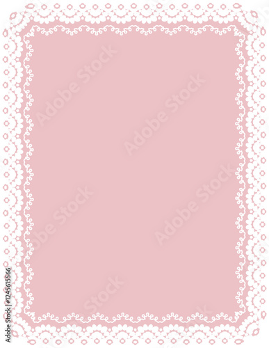 Fotografi Lace Border Rectangle Frame