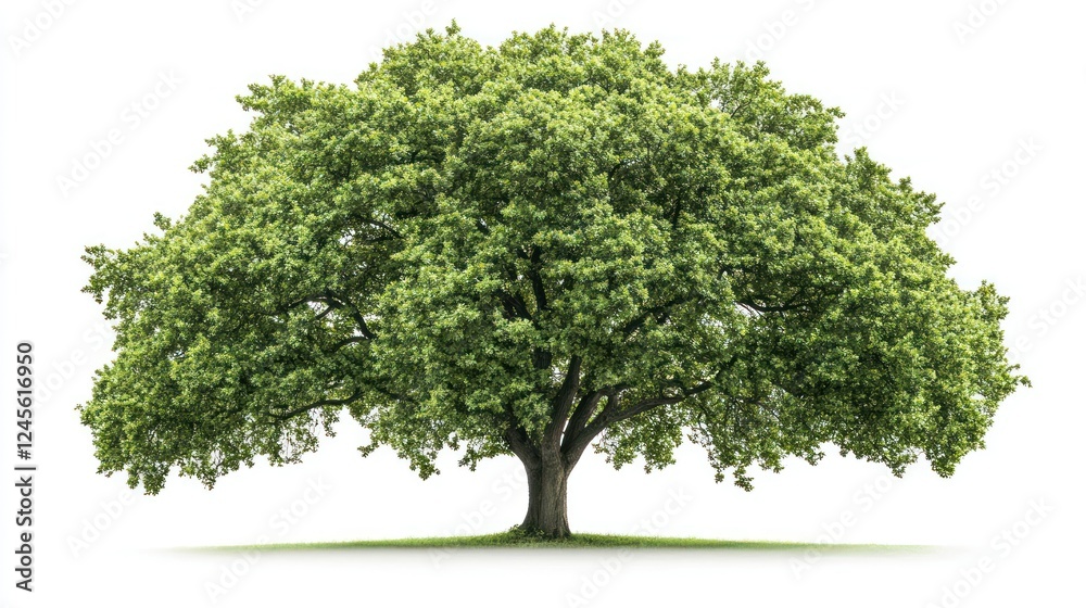Lush green tree, isolated, white background, nature imagery, website design Lush green tree, isolated, white background, nature imagery, website design
