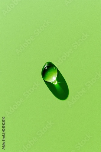 Green background with a single translucent glass sphere